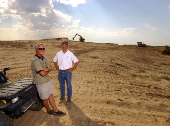 Tom Doak and Ballyneal co-founder Rupert O'Neil during construction 
