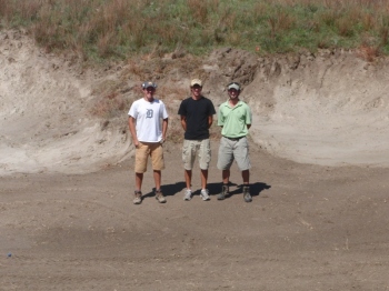 The finish crew for Phase 1 at Dismal River Red, Brett Hochstein, Zach Varty and Jeff Stein
